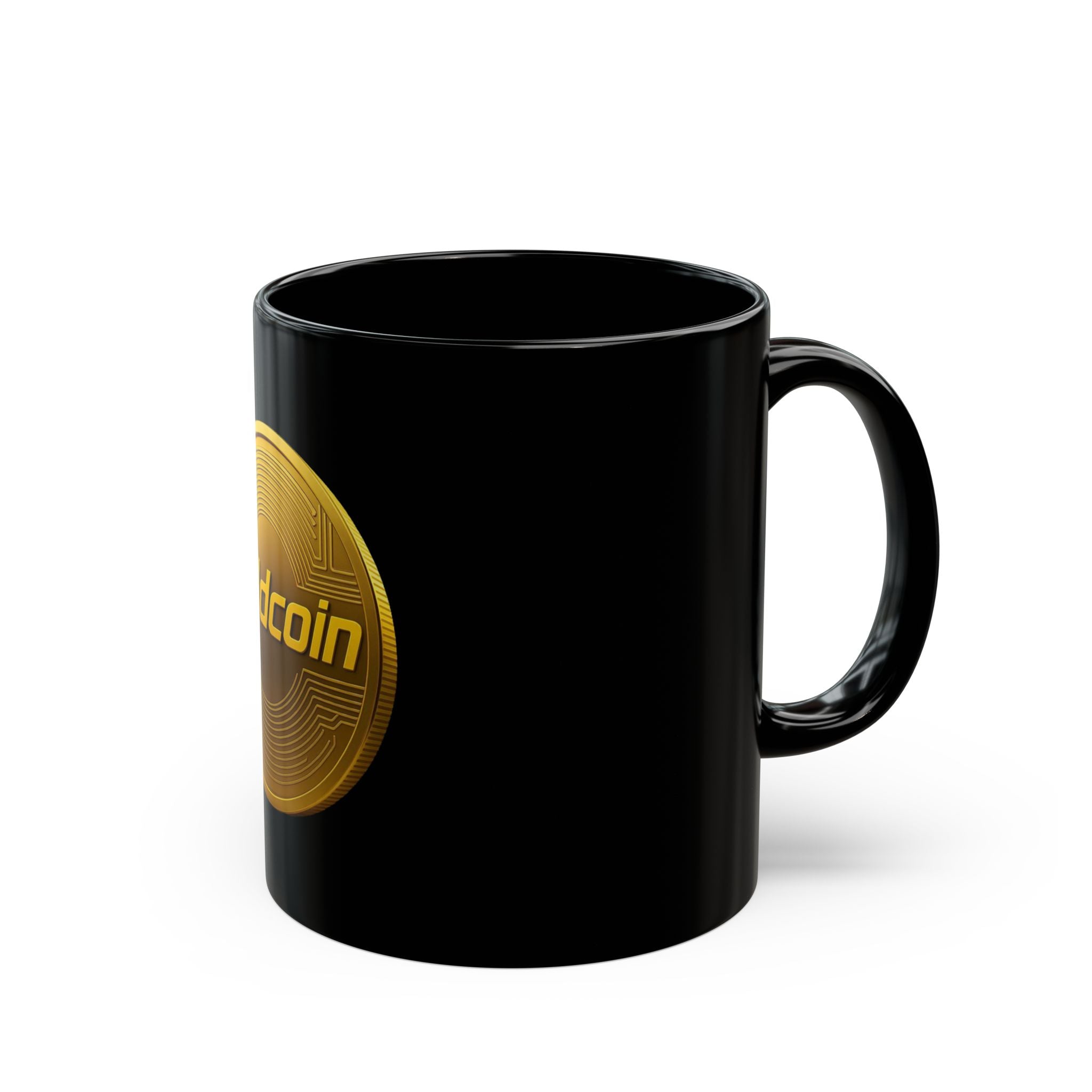 Goldcoin Logo Black Mug — Crypto Coffee Cup (11oz & 15oz)