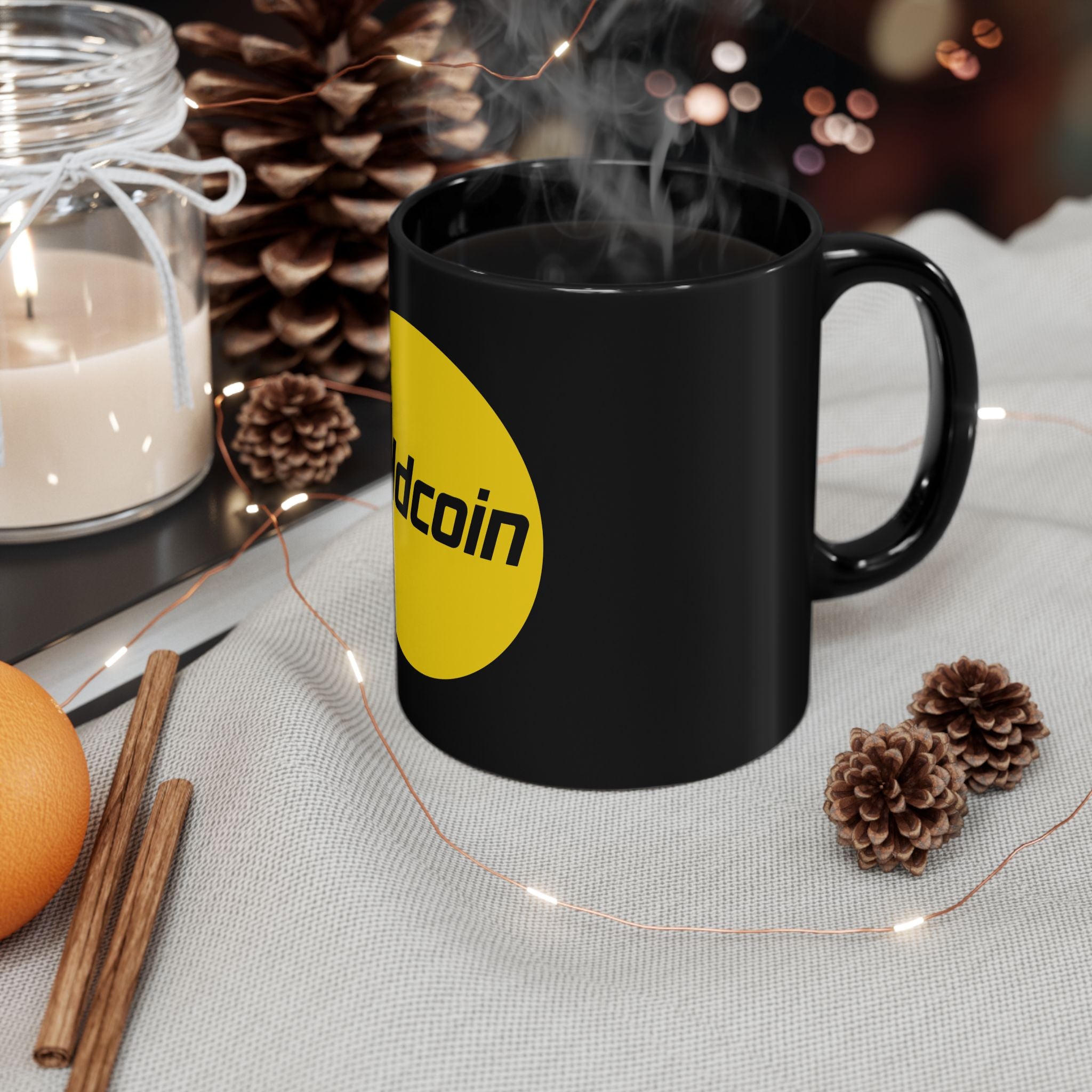 Goldcoin Button Black Mug (11oz, 15oz)