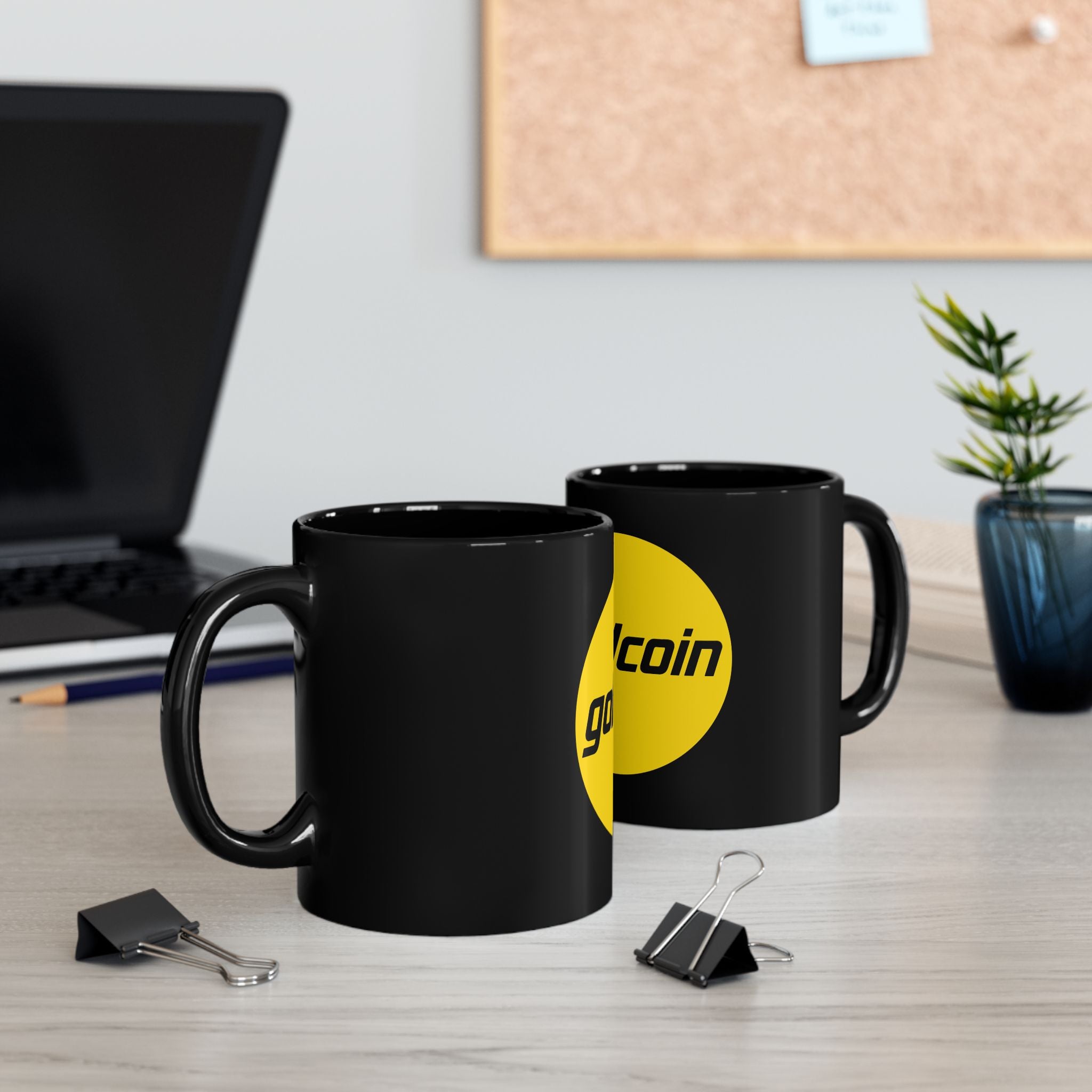 Goldcoin Button Black Mug (11oz, 15oz)